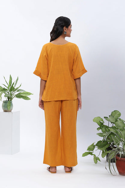 Shravani Mustard Tunic And Pants Set