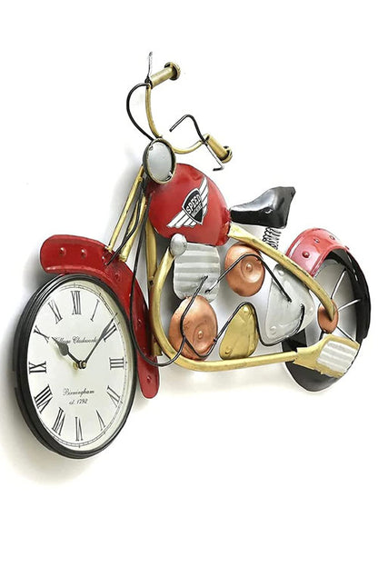 red-metallic-bullet-bike-wall-clock-2