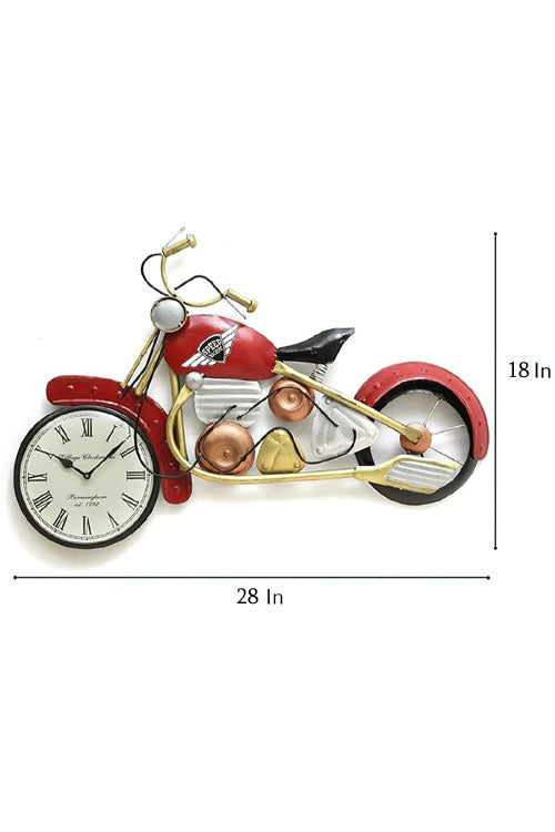 red-metallic-bullet-bike-wall-clock-3