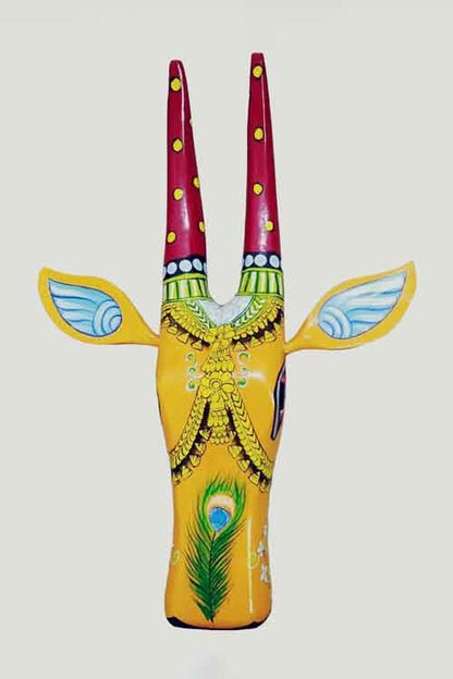 yellow-peacock-feather-cow-head-wall-hanging-1