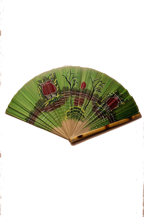 green-hand-painted-folding-wall-fan-1