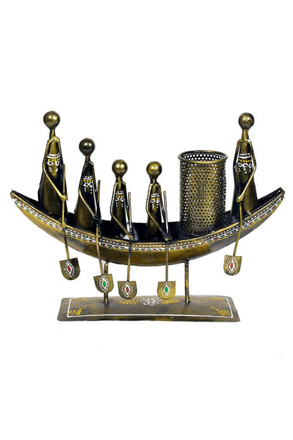 metal-boat-table-decor-showpiece-pen-stand-2