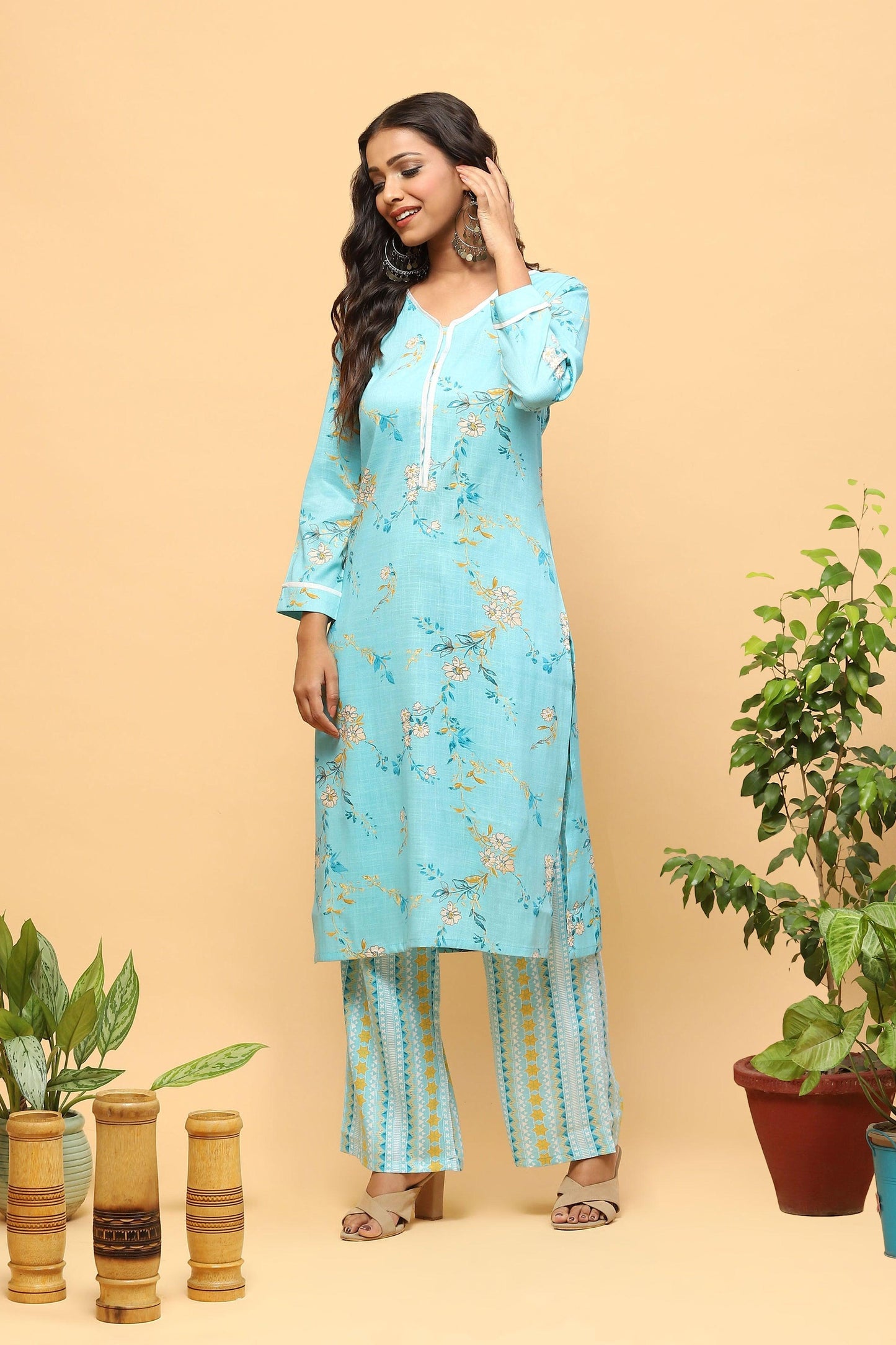 Pihu Arctic Blue Digital Print Kurta Set