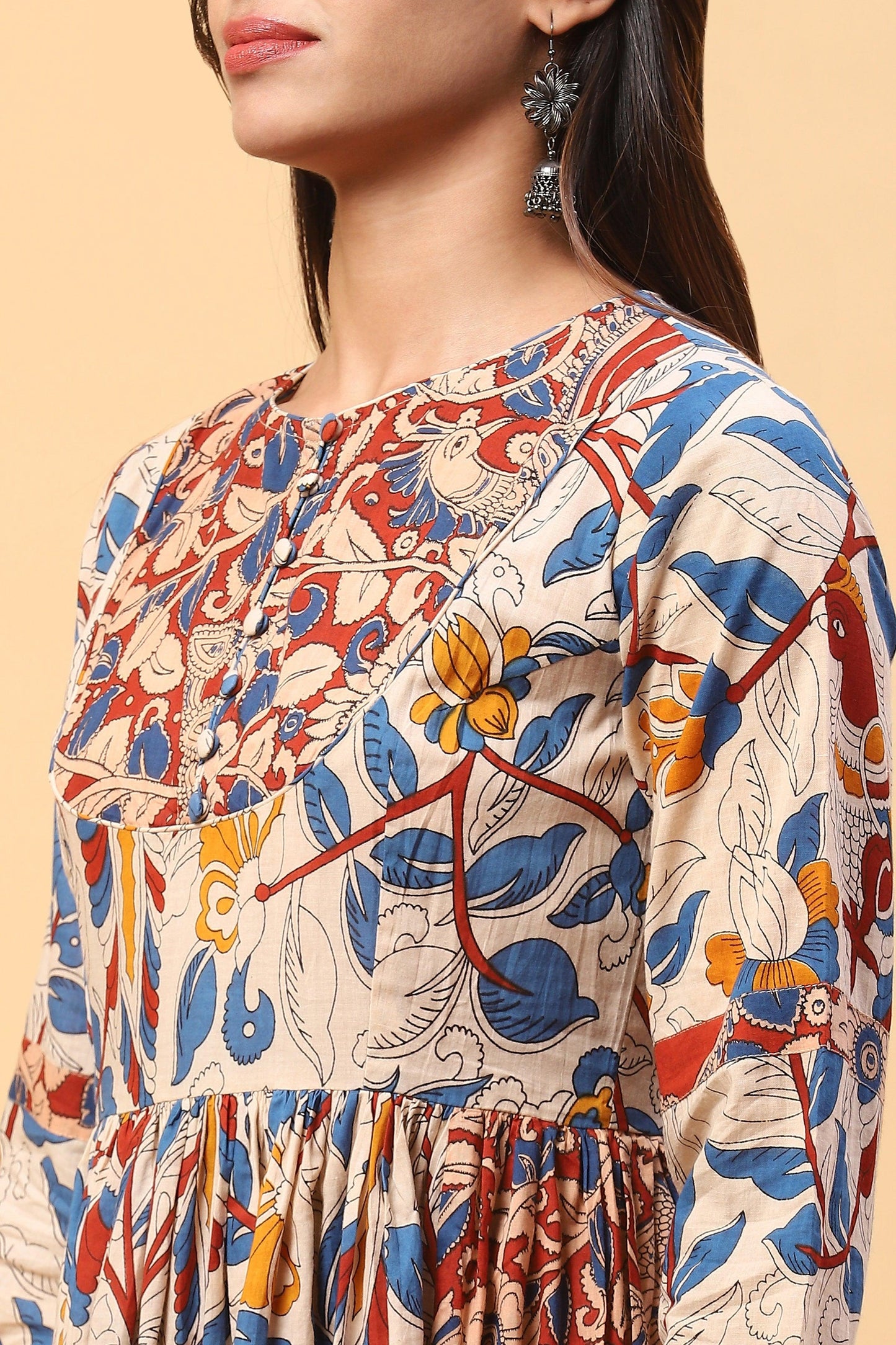 Sanchi Dual Print Kalamkari Print Dress