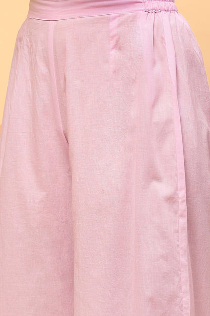 Sanchi Lavender Cotton Angrakha Kurta Palazzo Set