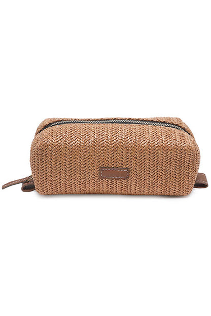 caramel-raffia-weave-sleek-pouch-1