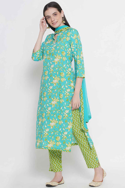 Riwaaz Refreshing Blue Kurta Set with Dupatta