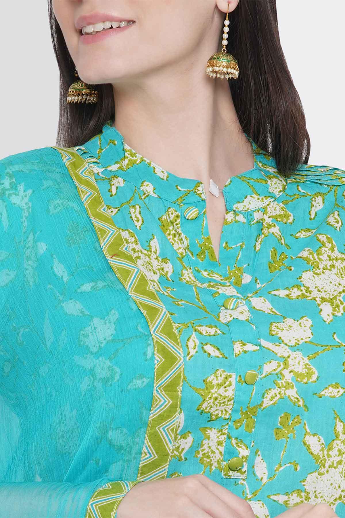 Riwaaz Refreshing Blue Kurta Set with Dupatta