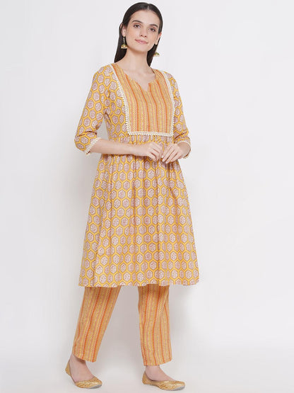 Riwaaz Mustard Yellow Kurta Set with Dupatta