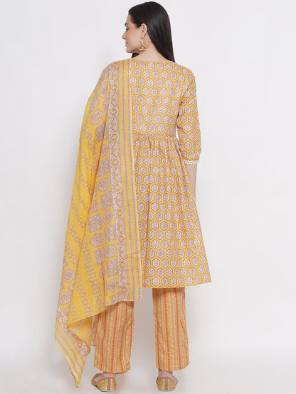 Riwaaz Mustard Yellow Kurta Set with Dupatta