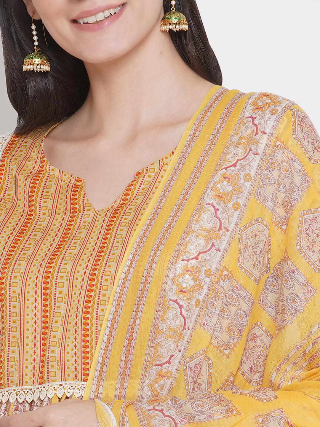 Riwaaz Mustard Yellow Kurta Set with Dupatta