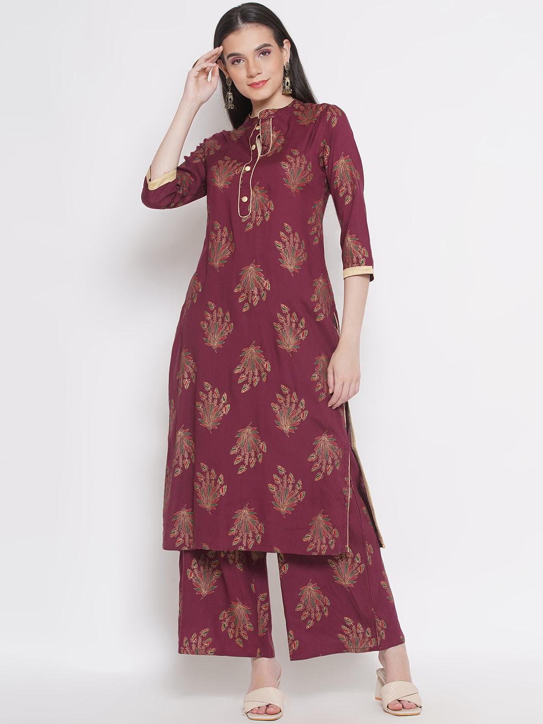 Riwaaz Deep Maroon Kurta Set