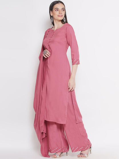 Riwaaz Onion Pink Kurta Set with Dupatta