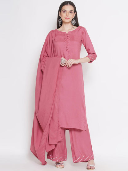 Riwaaz Onion Pink Kurta Set with Dupatta