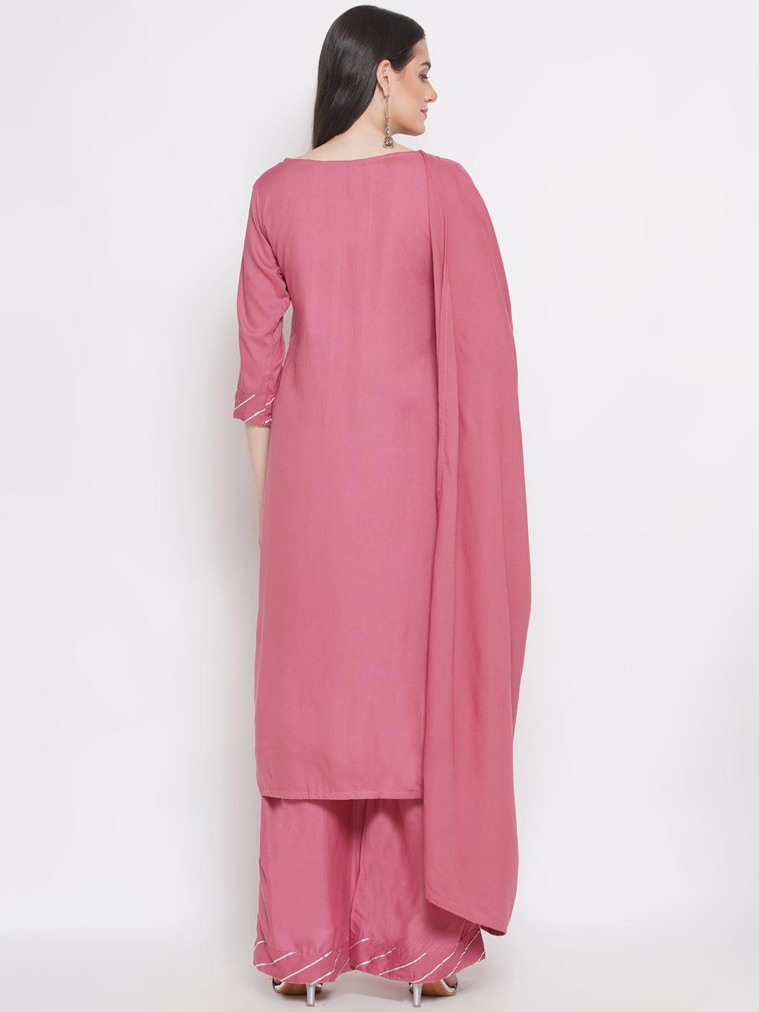 Riwaaz Onion Pink Kurta Set with Dupatta