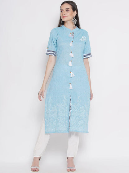 Riwaaz Soft Blue Kurta Set