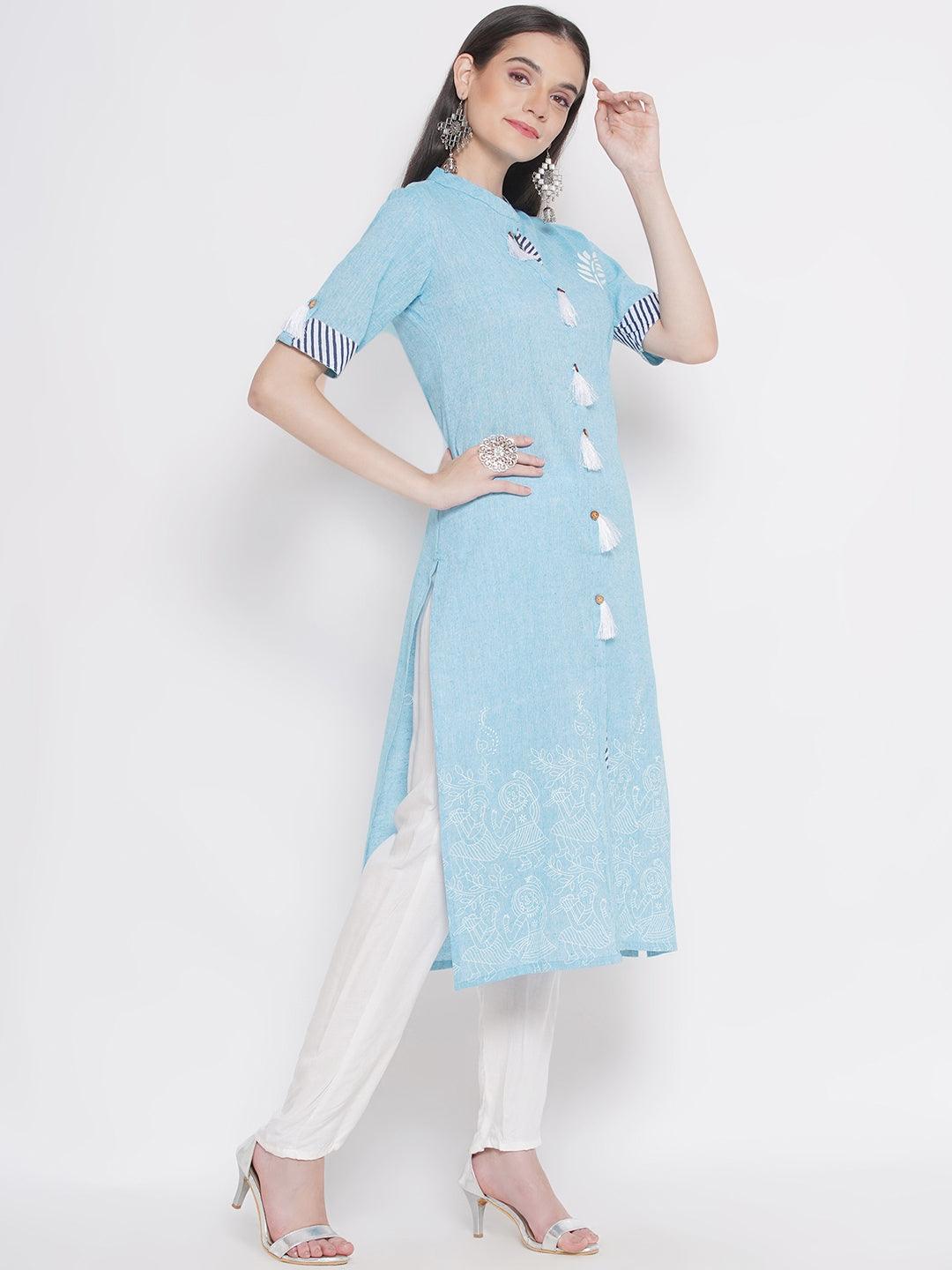 Riwaaz Soft Blue Kurta Set