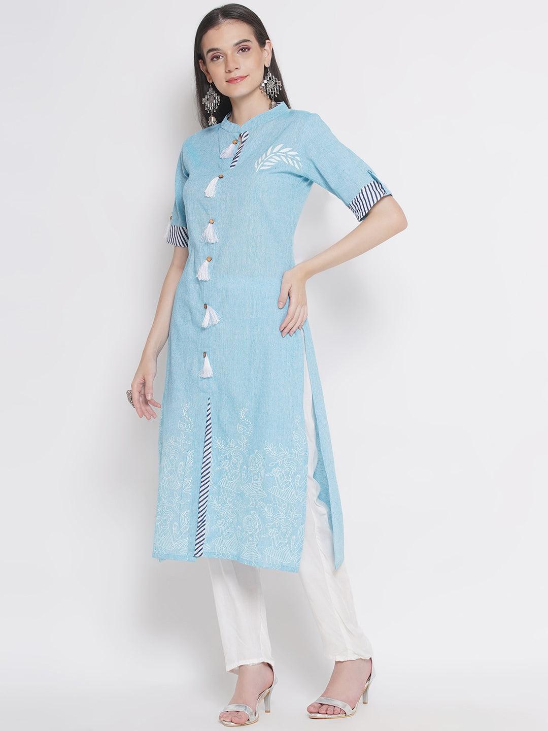 Riwaaz Soft Blue Kurta Set