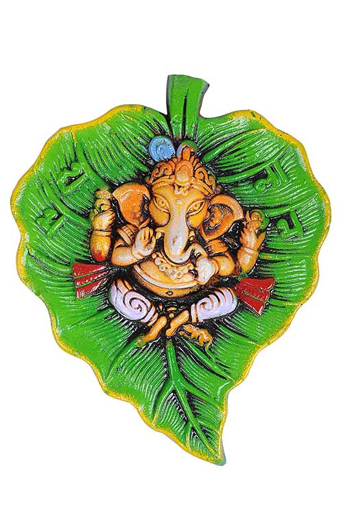 terracotta-ganesh-on-the-green-leaf-wall-hanging-1