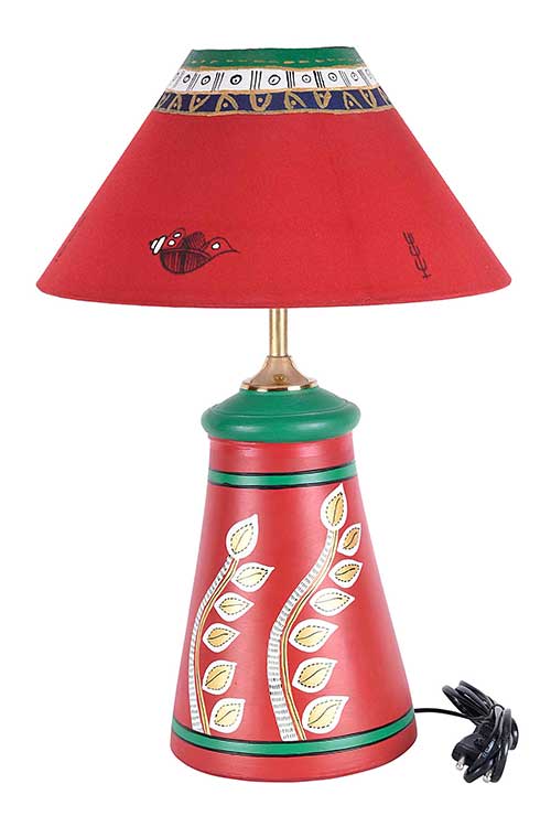 tapered-shape-terracotta-warli-art-lamp-2