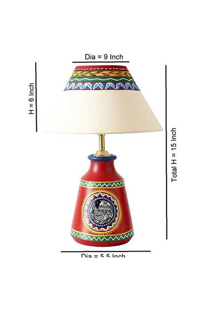 tapered-red-white-terracotta-warli-art-lamp-2