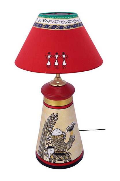 tapered-off-white-fish-warli-art-lamp-1