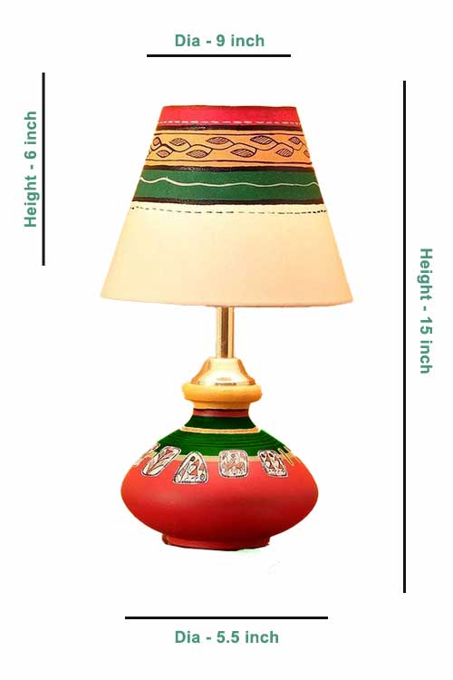 orange-green-matka-shaped-warli-lamp-2