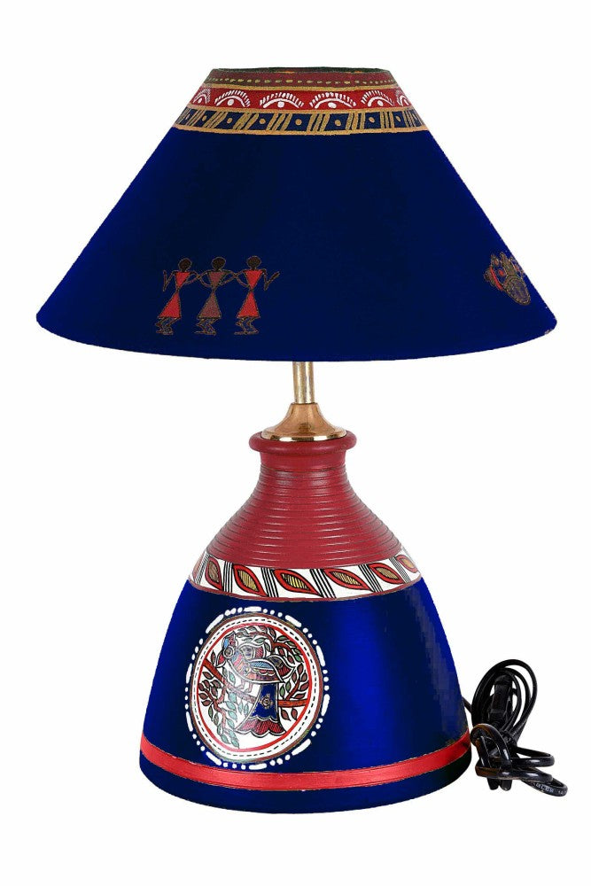 blue-tapered-shape-warli-lamp-1