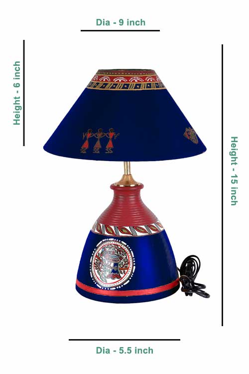 blue-tapered-shape-warli-lamp-2