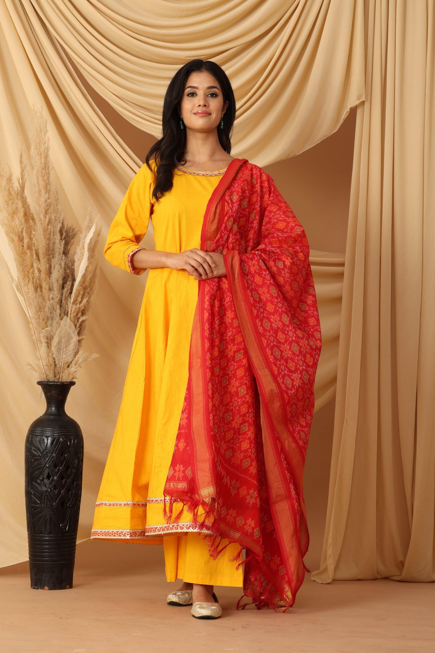 Pihu Amber Yellow Anarkali Set