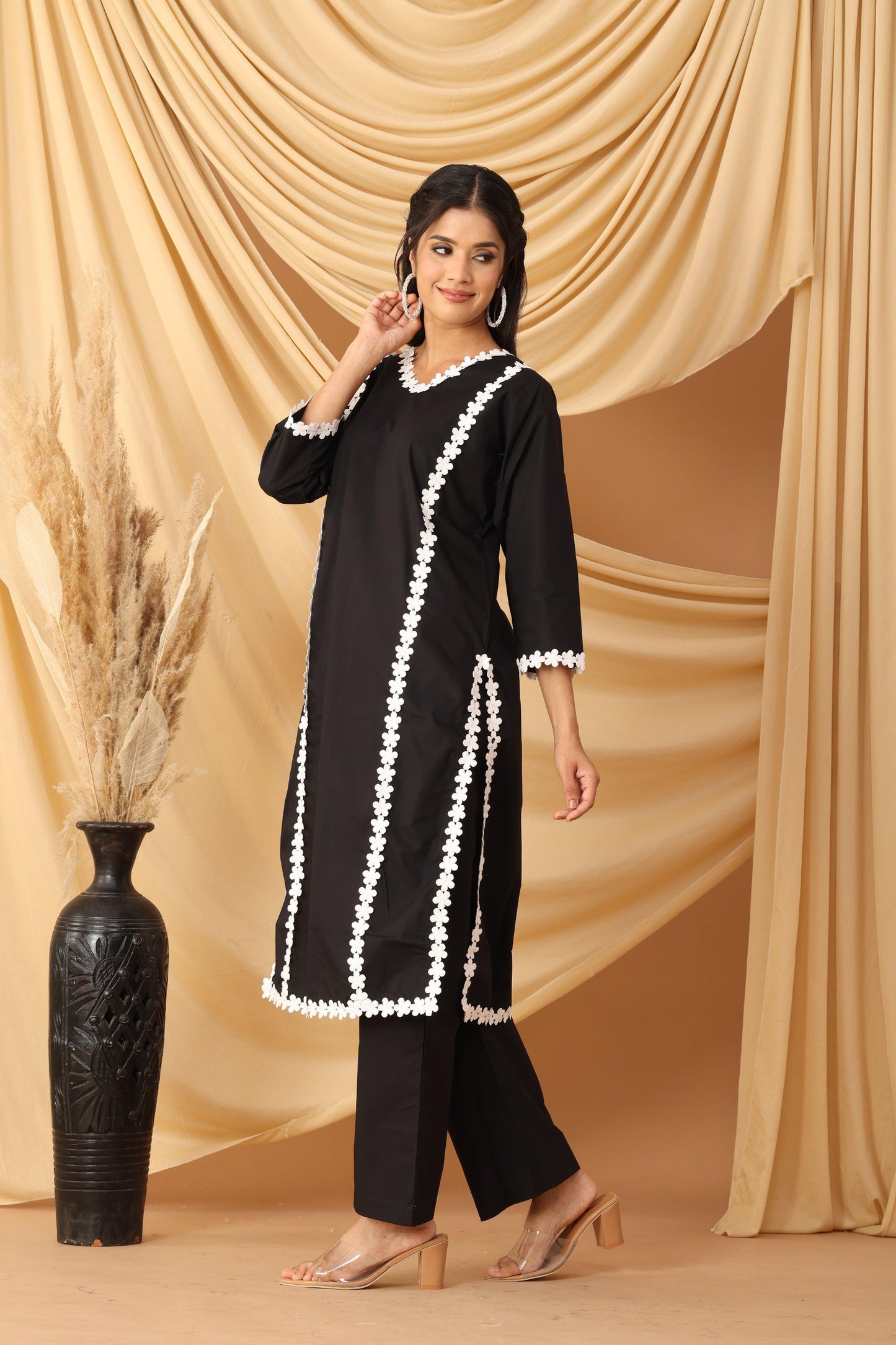 Pihu Black Lace Embroidered Co-ord Set