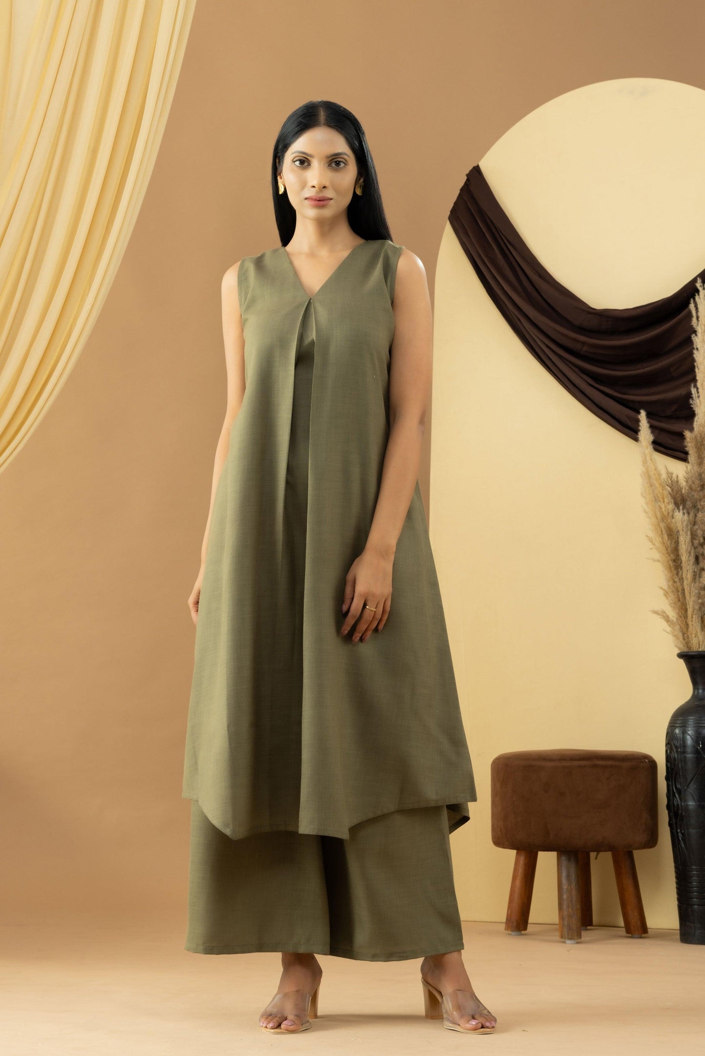 Harsingaar Laurel Green Cotton Kurta Set