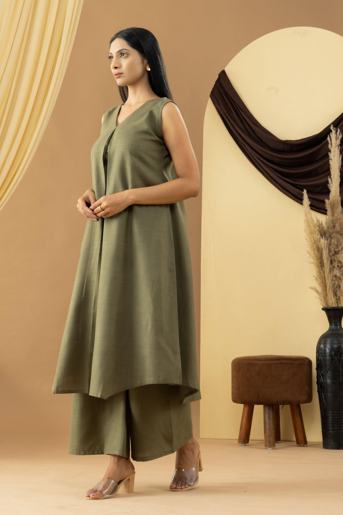 Harsingaar Laurel Green Cotton Kurta Set