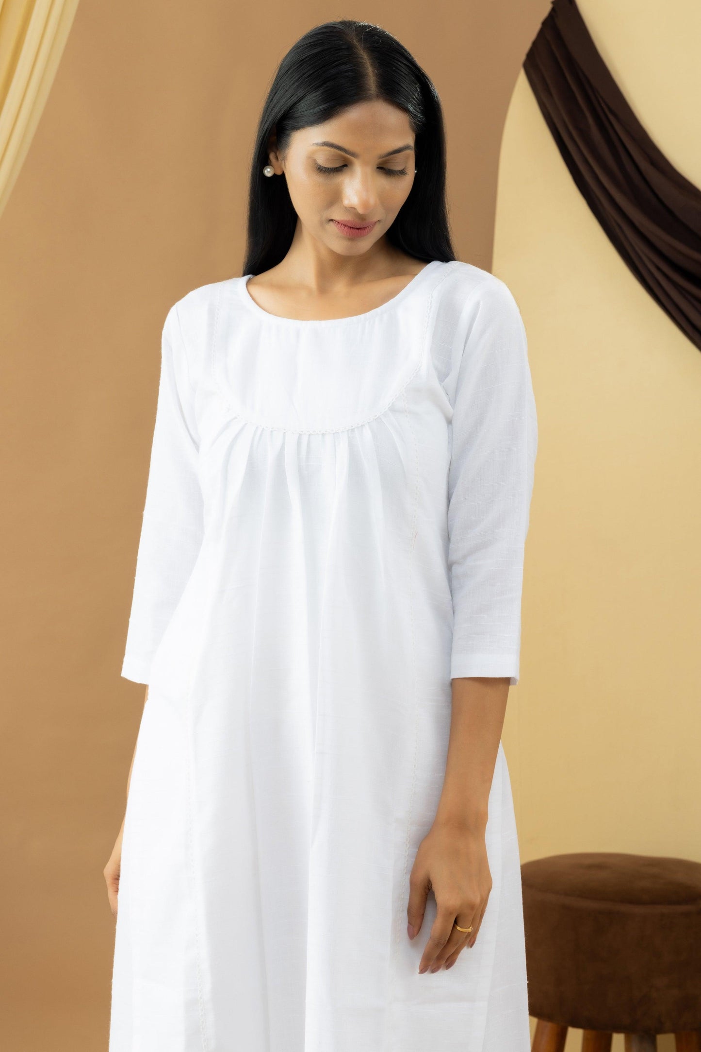 Harsingaar White Khadi Flared Kurta Set