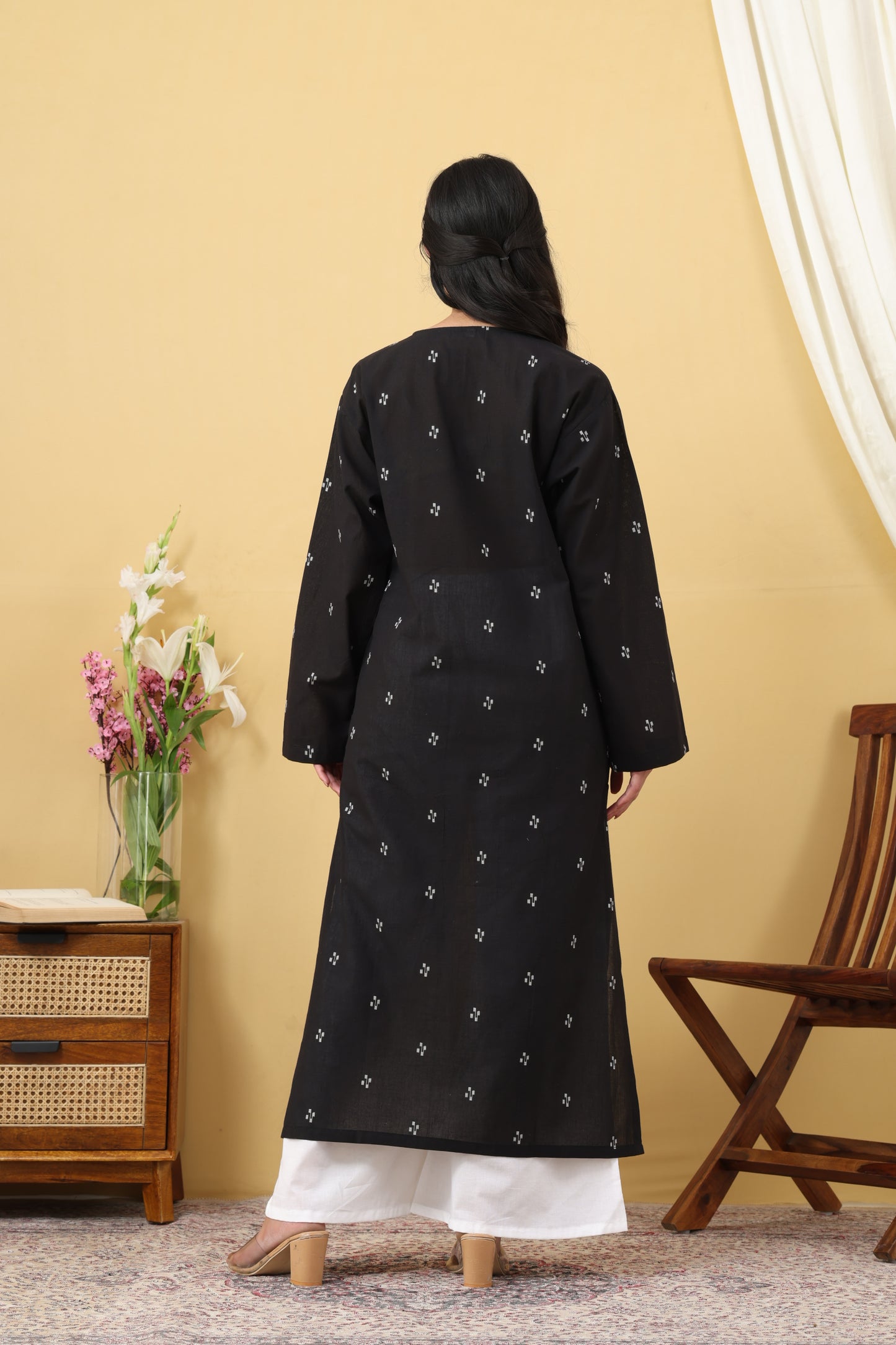 Saadgi Black Jamdani Phiran Set