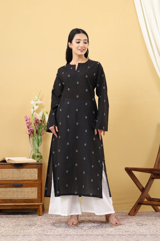 Saadgi Black Jamdani Phiran Set