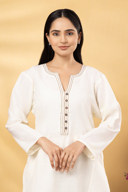 Saadgi  Warm Cream Coord Set