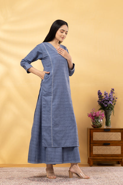 Saadgi Denim Blue Coord Set