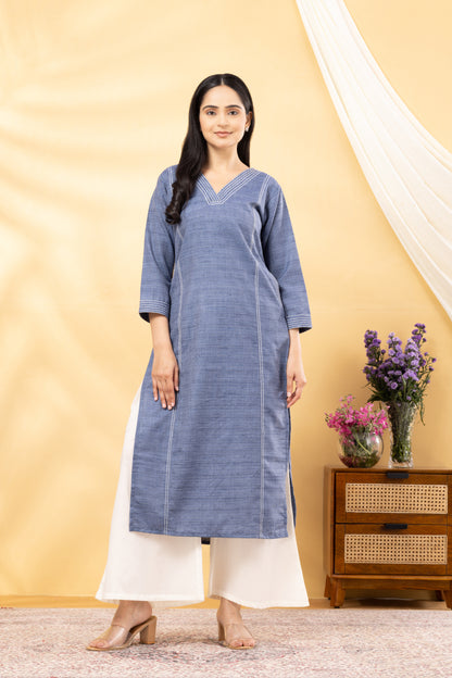 Saadgi  Denim Blue Kurta Set