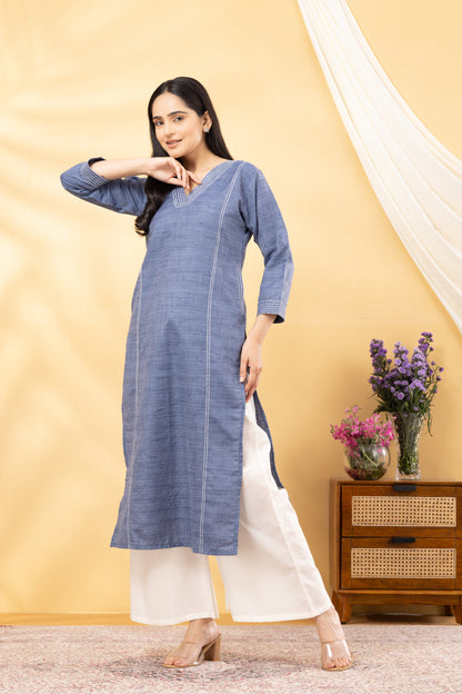 Saadgi  Denim Blue Kurta Set