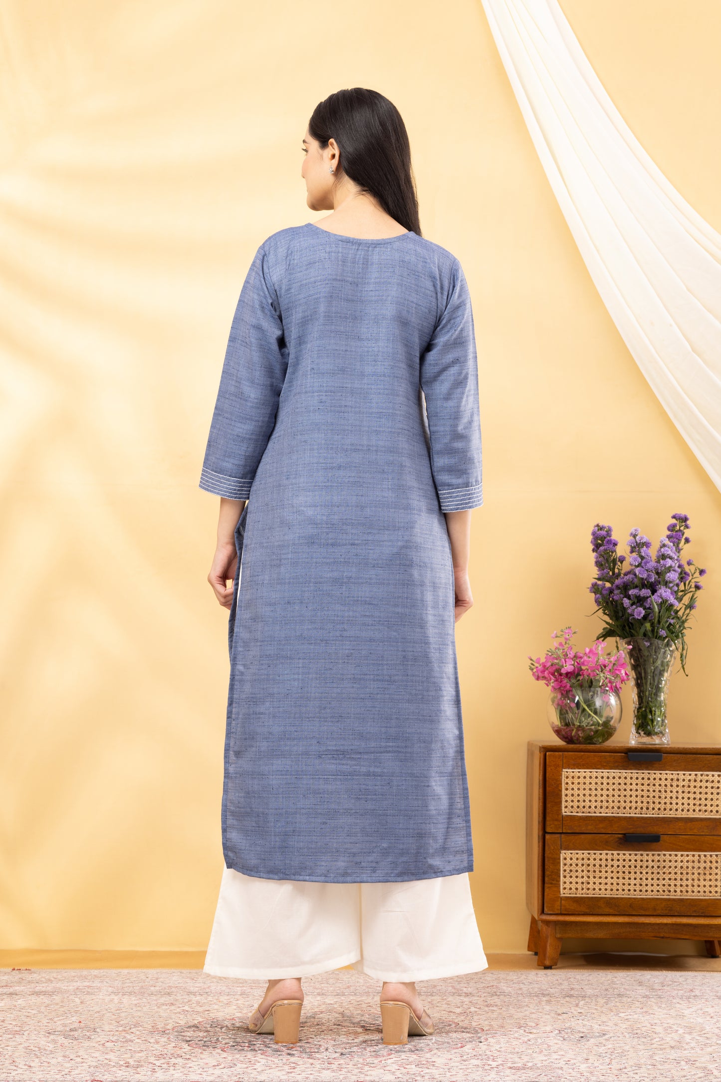 Saadgi  Denim Blue Kurta Set