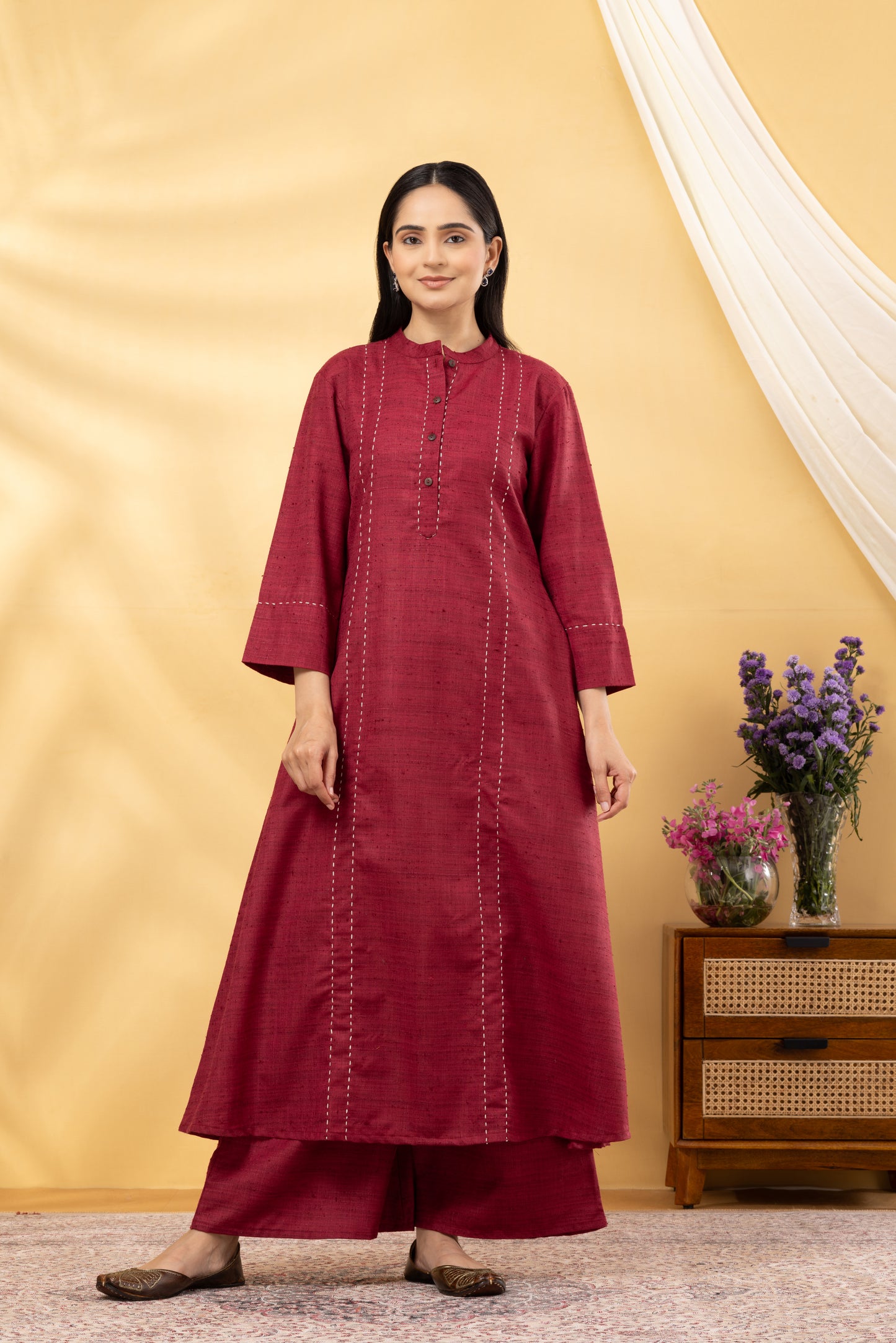 Saadgi  Rosewood A-line Kurta Set