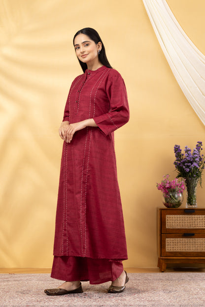 Saadgi  Rosewood A-line Kurta Set