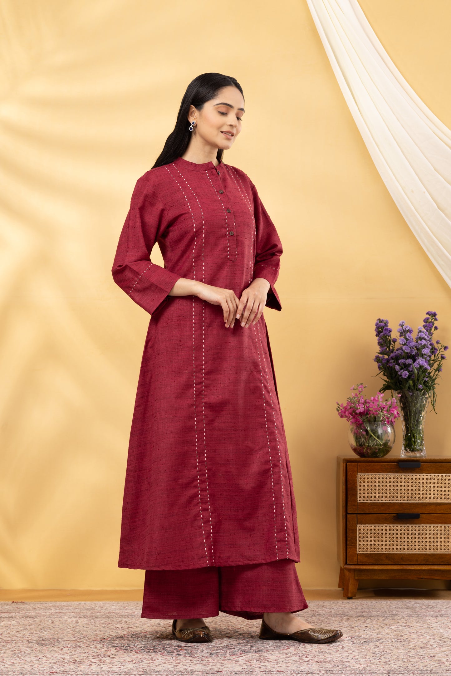 Saadgi  Rosewood A-line Kurta Set