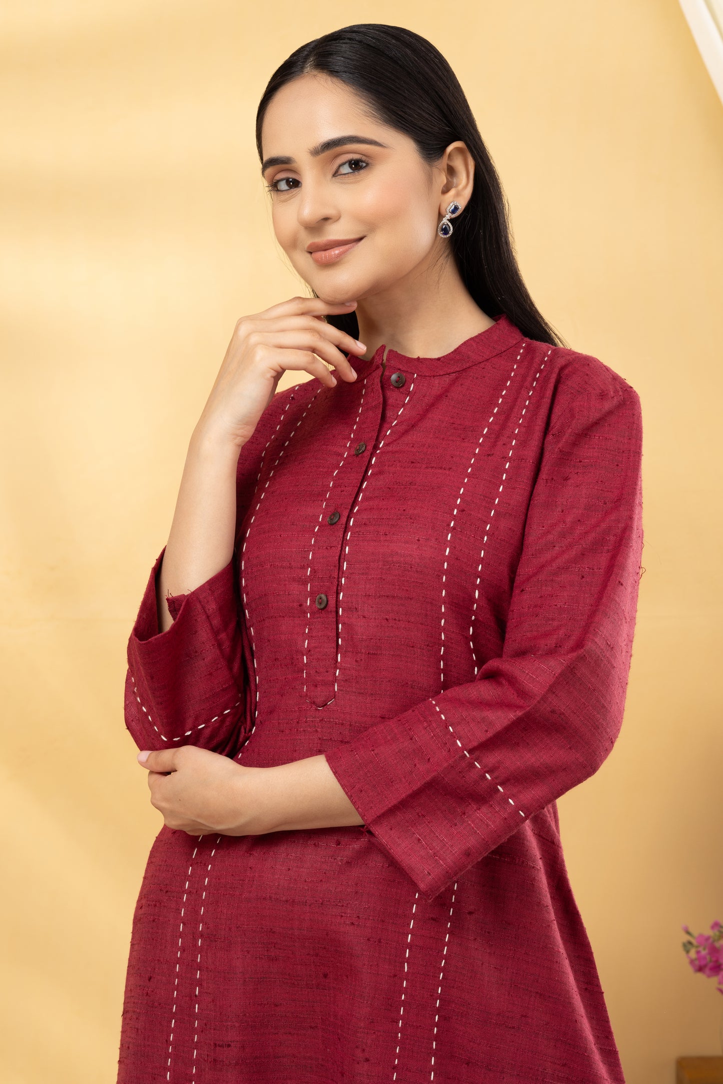 Saadgi  Rosewood A-line Kurta Set