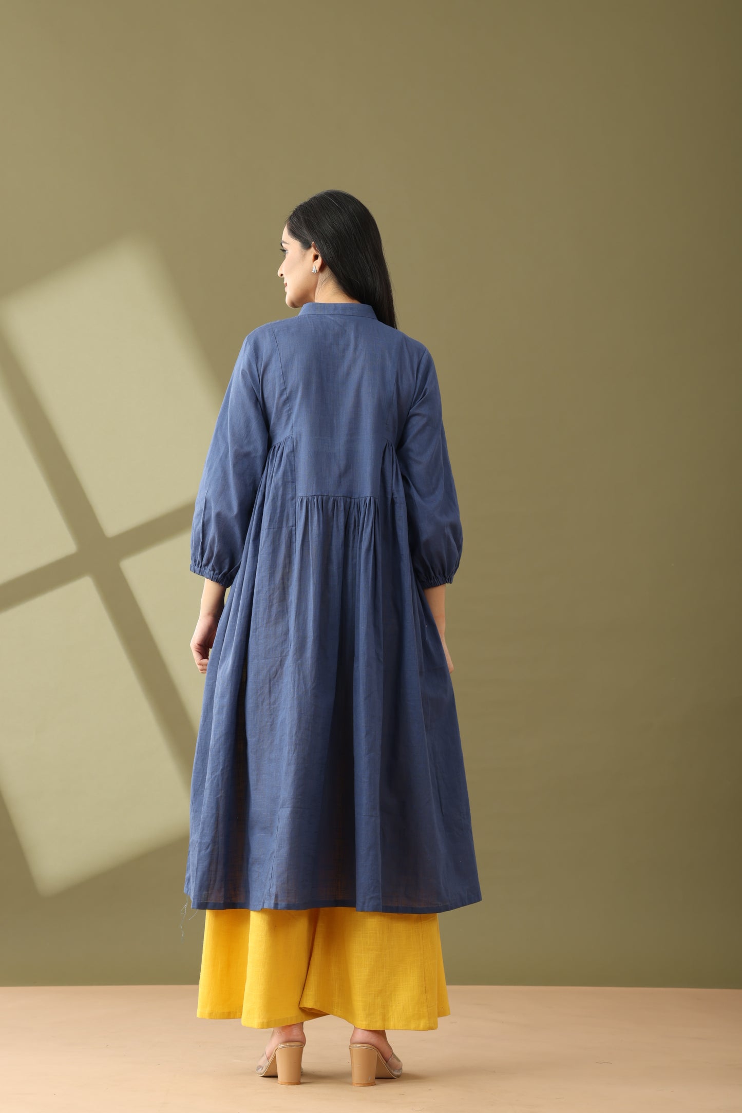 Utsaah True Blue And Yellow Kurta Set