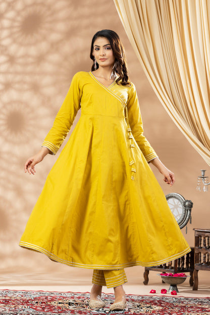 Umang Ochre Angrakha Suit Set