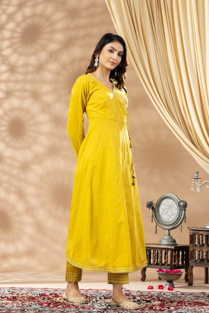 Umang Ochre Angrakha Suit Set