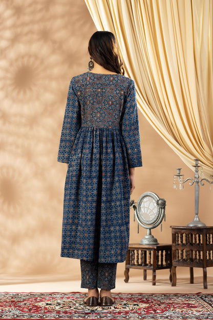 Umang Indigo Ajrakh Kurta Set