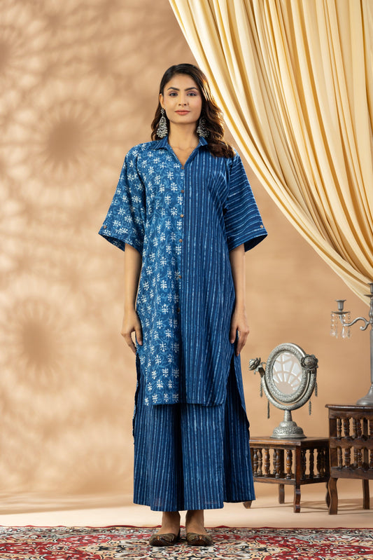 Umang Indigo Bagru Kurta Set